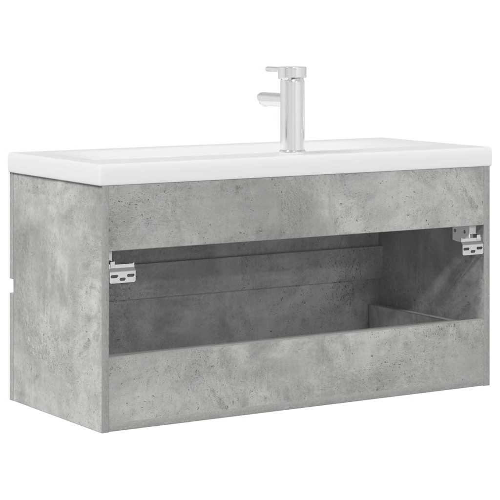 Set Mobili da Bagno 2 pz Grigio Cemento in Legno Multistrato | homemem39