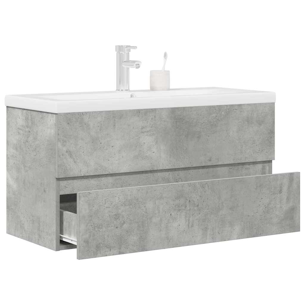Set Mobili da Bagno 2 pz Grigio Cemento in Legno Multistrato | homemem39