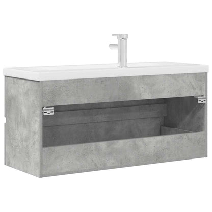 Set Mobili da Bagno 2 pz Grigio Cemento in Legno Multistrato | homemem39