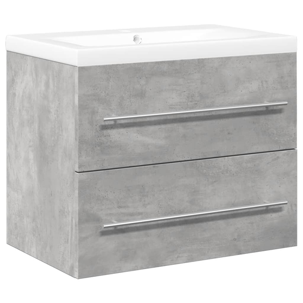 Set Mobili da Bagno 2 pz Grigio Cemento in Legno Multistrato | homemem39