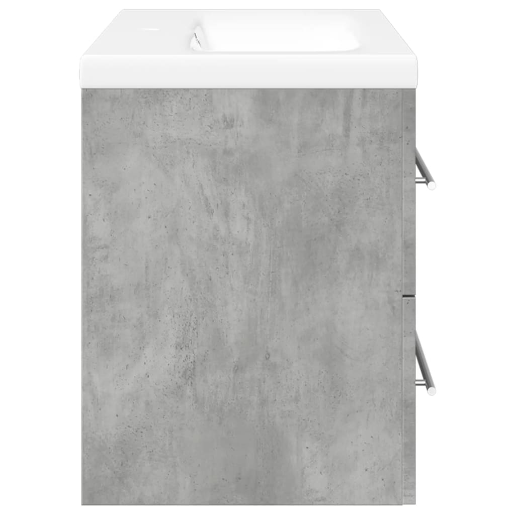 Set Mobili da Bagno 2 pz Grigio Cemento in Legno Multistrato | homemem39
