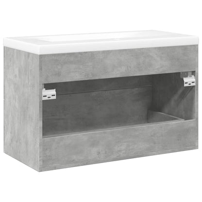 Set Mobili da Bagno 2 pz Grigio Cemento in Legno Multistrato | homemem39