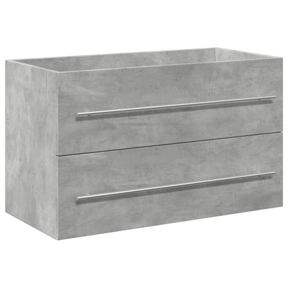 Set Mobili da Bagno 2 pz Grigio Cemento in Legno Multistrato | homemem39