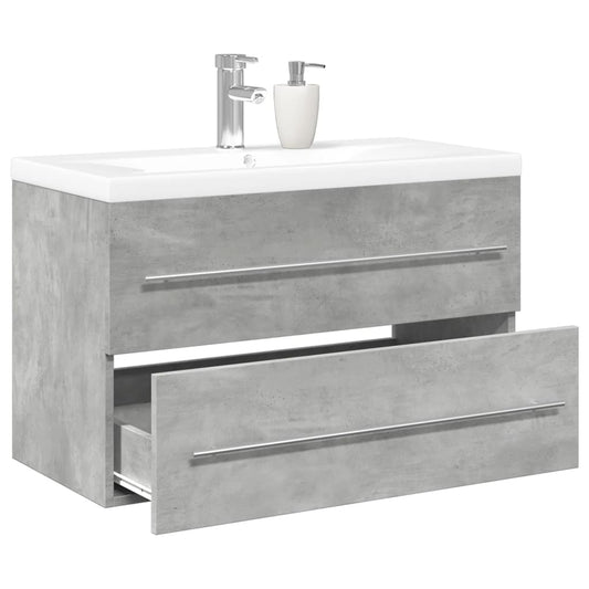 Set Mobili da Bagno 2 pz Grigio Cemento in Legno Multistrato | homemem39
