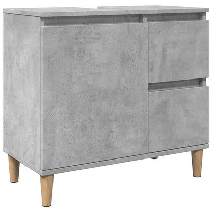 Set Mobili da Bagno 3 pz Grigio Cemento in Legno Multistrato | homemem39