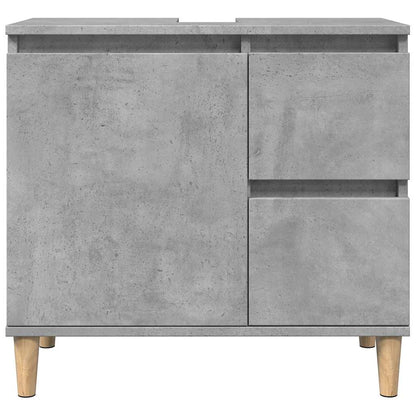 Set Mobili da Bagno 3 pz Grigio Cemento in Legno Multistrato | homemem39