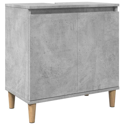 Set Mobili da Bagno 3 pz Grigio Cemento in Legno Multistrato | homemem39