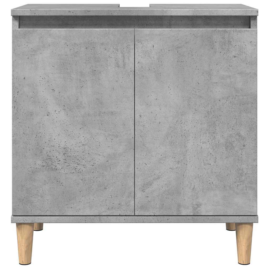 Set Mobili da Bagno 3 pz Grigio Cemento in Legno Multistrato | homemem39