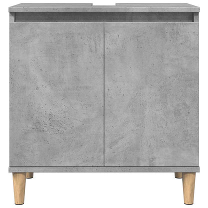 Set Mobili da Bagno 3 pz Grigio Cemento in Legno Multistrato | homemem39