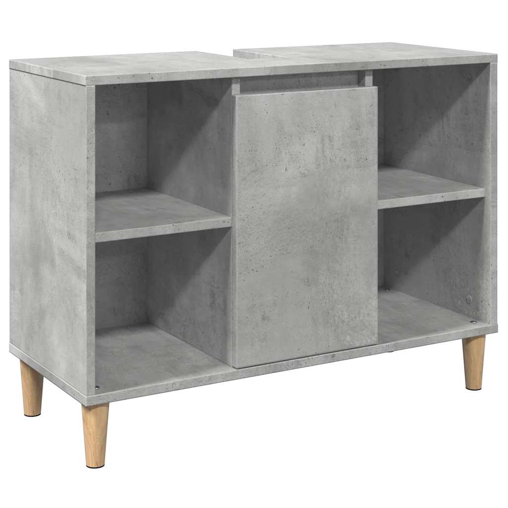 Set Mobili da Bagno 3 pz Grigio Cemento in Legno Multistrato | homemem39