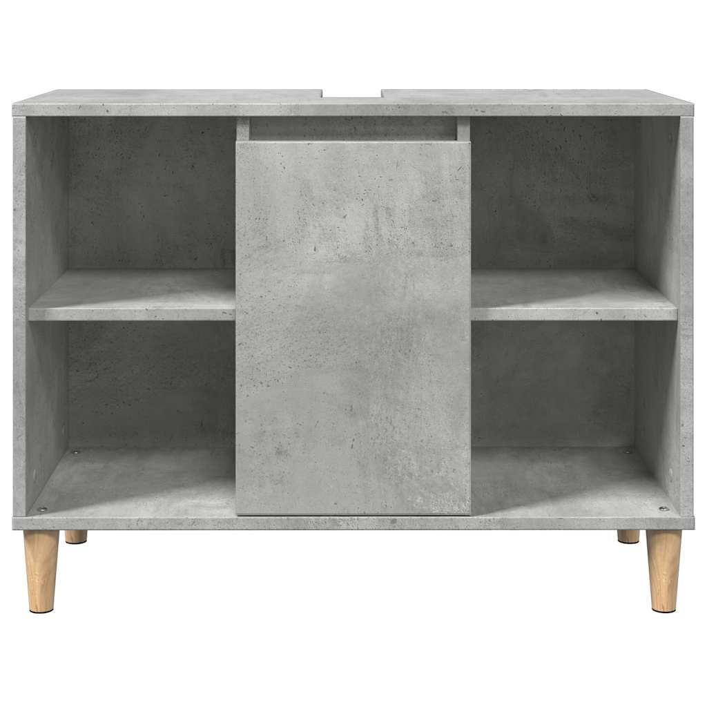 Set Mobili da Bagno 3 pz Grigio Cemento in Legno Multistrato | homemem39