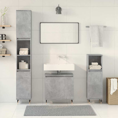 Set Mobili da Bagno 3 pz Grigio Cemento in Legno Multistrato - homemem39