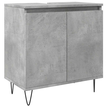 Set Mobili da Bagno 3 pz Grigio Cemento in Legno Multistrato | homemem39