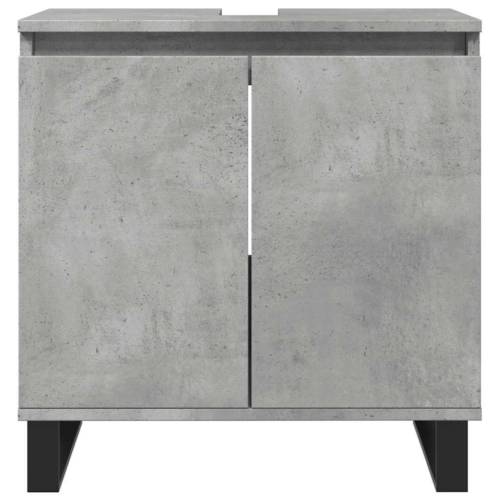 Set Mobili da Bagno 3 pz Grigio Cemento in Legno Multistrato | homemem39