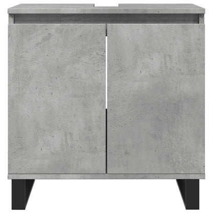 Set Mobili da Bagno 3 pz Grigio Cemento in Legno Multistrato | homemem39
