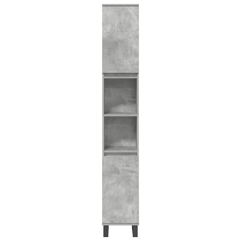 Set Mobili da Bagno 3 pz Grigio Cemento in Legno Multistrato