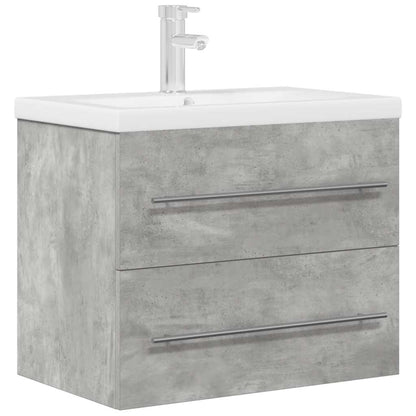 Set Mobili da Bagno 2 pz Grigio Cemento in Legno Multistrato | homemem39