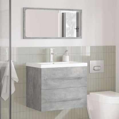 Set Mobili da Bagno 2 pz Grigio Cemento in Legno Multistrato | homemem39