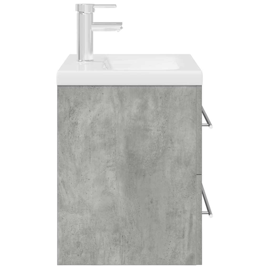 Set Mobili da Bagno 2 pz Grigio Cemento in Legno Multistrato | homemem39