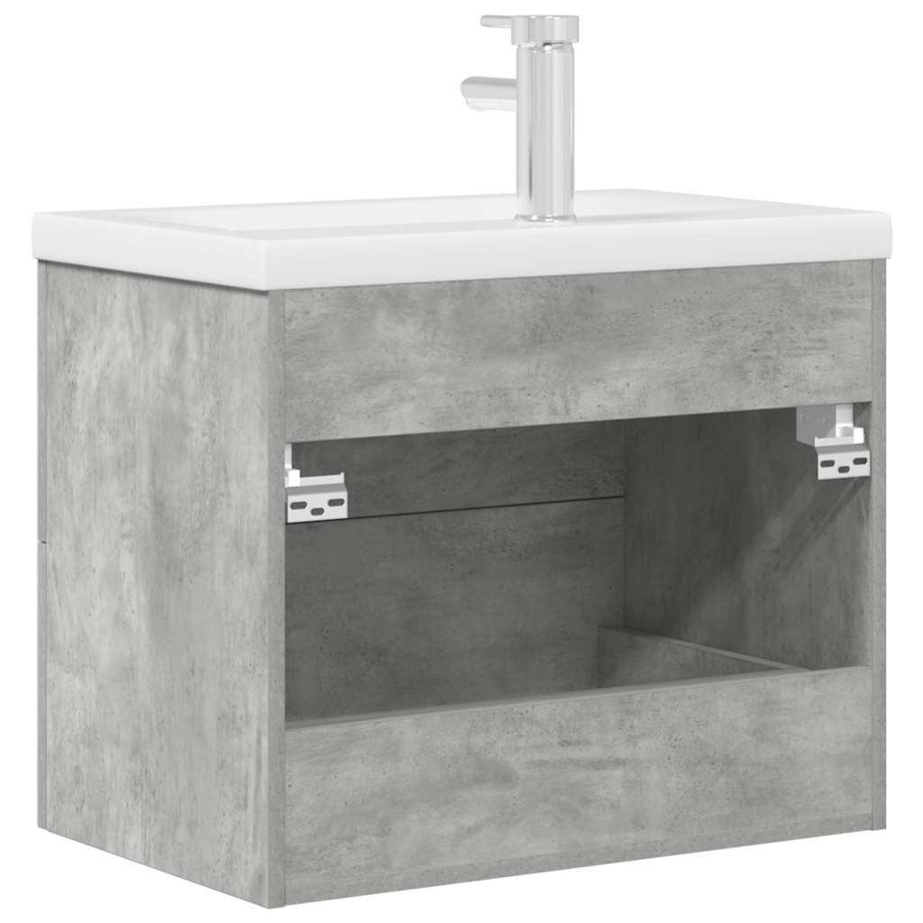 Set Mobili da Bagno 2 pz Grigio Cemento in Legno Multistrato | homemem39