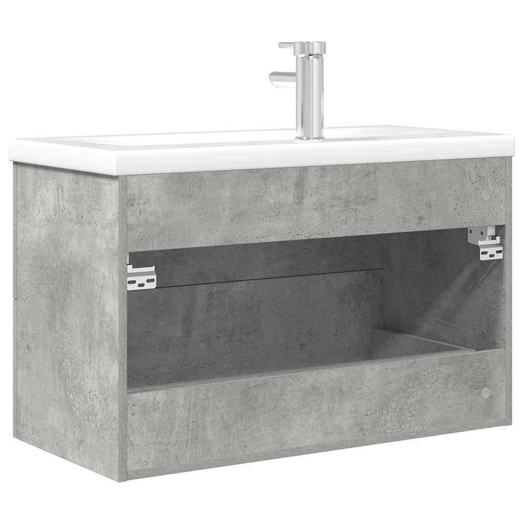 Set Mobili da Bagno 2 pz Grigio Cemento in Legno Multistrato | homemem39