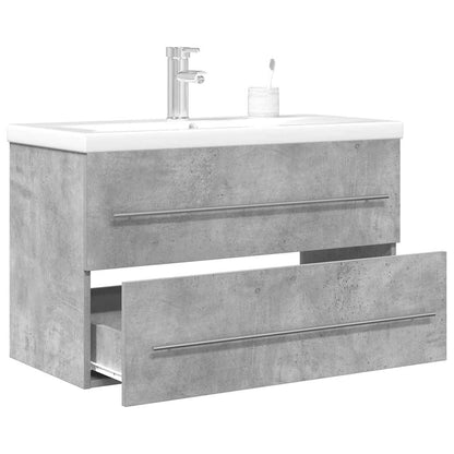 Set Mobili da Bagno 2 pz Grigio Cemento in Legno Multistrato | homemem39