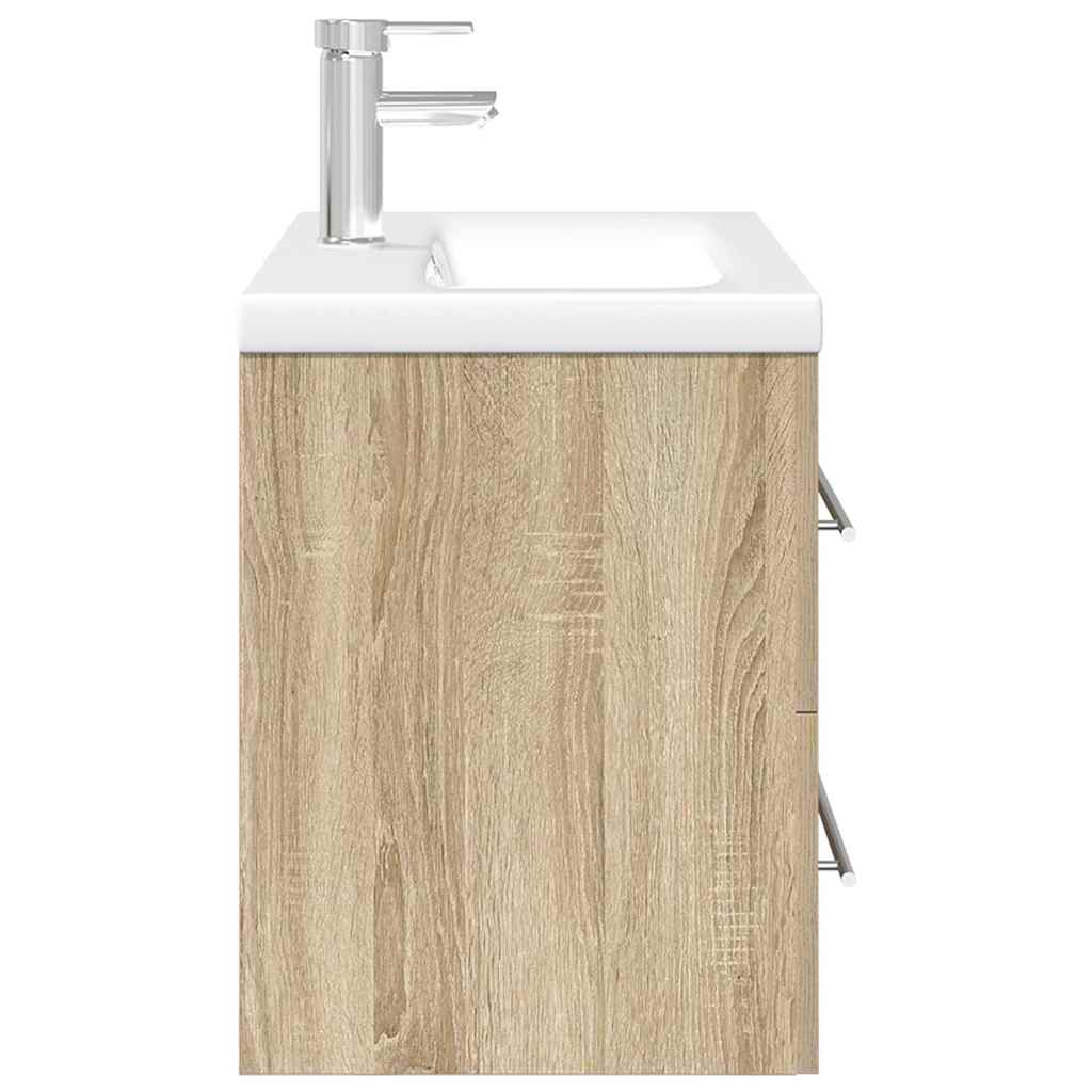 Set Mobili da Bagno 2 pz Rovere Sonoma in Legno Multistrato | homemem39