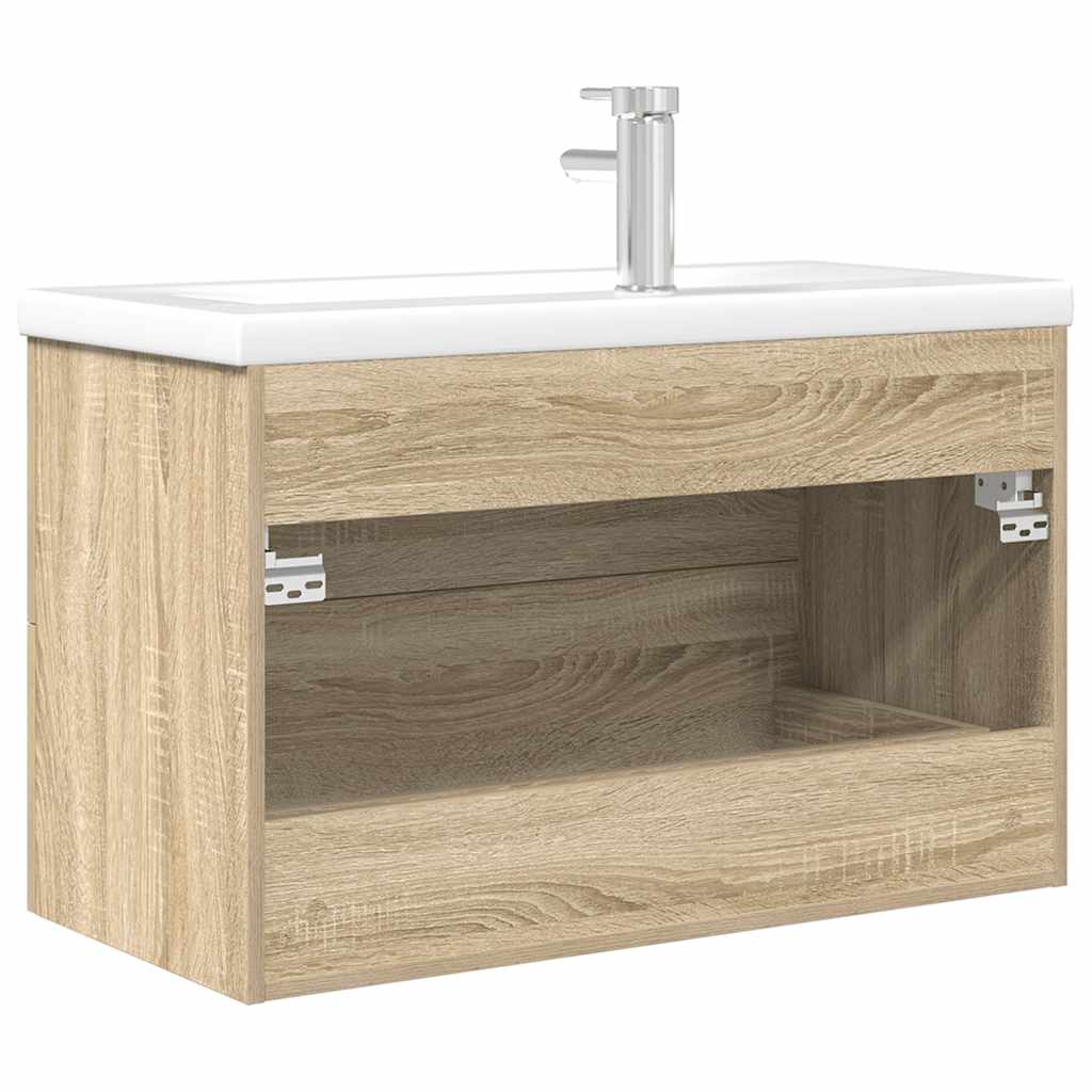 Set Mobili da Bagno 2 pz Rovere Sonoma in Legno Multistrato | homemem39