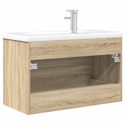 Set Mobili da Bagno 2 pz Rovere Sonoma in Legno Multistrato | homemem39