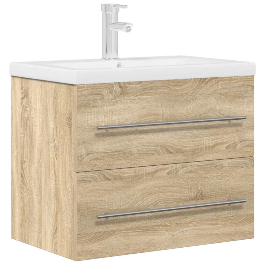 Set Mobili da Bagno 2 pz Rovere Sonoma in Legno Multistrato | homemem39