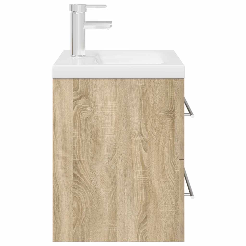 Set Mobili da Bagno 2 pz Rovere Sonoma in Legno Multistrato | homemem39