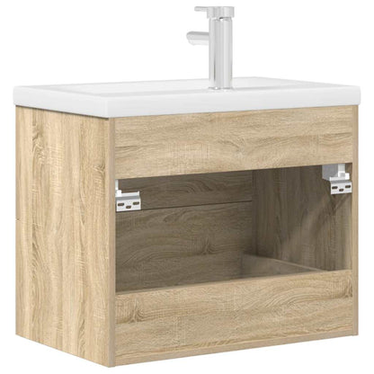 Set Mobili da Bagno 2 pz Rovere Sonoma in Legno Multistrato | homemem39