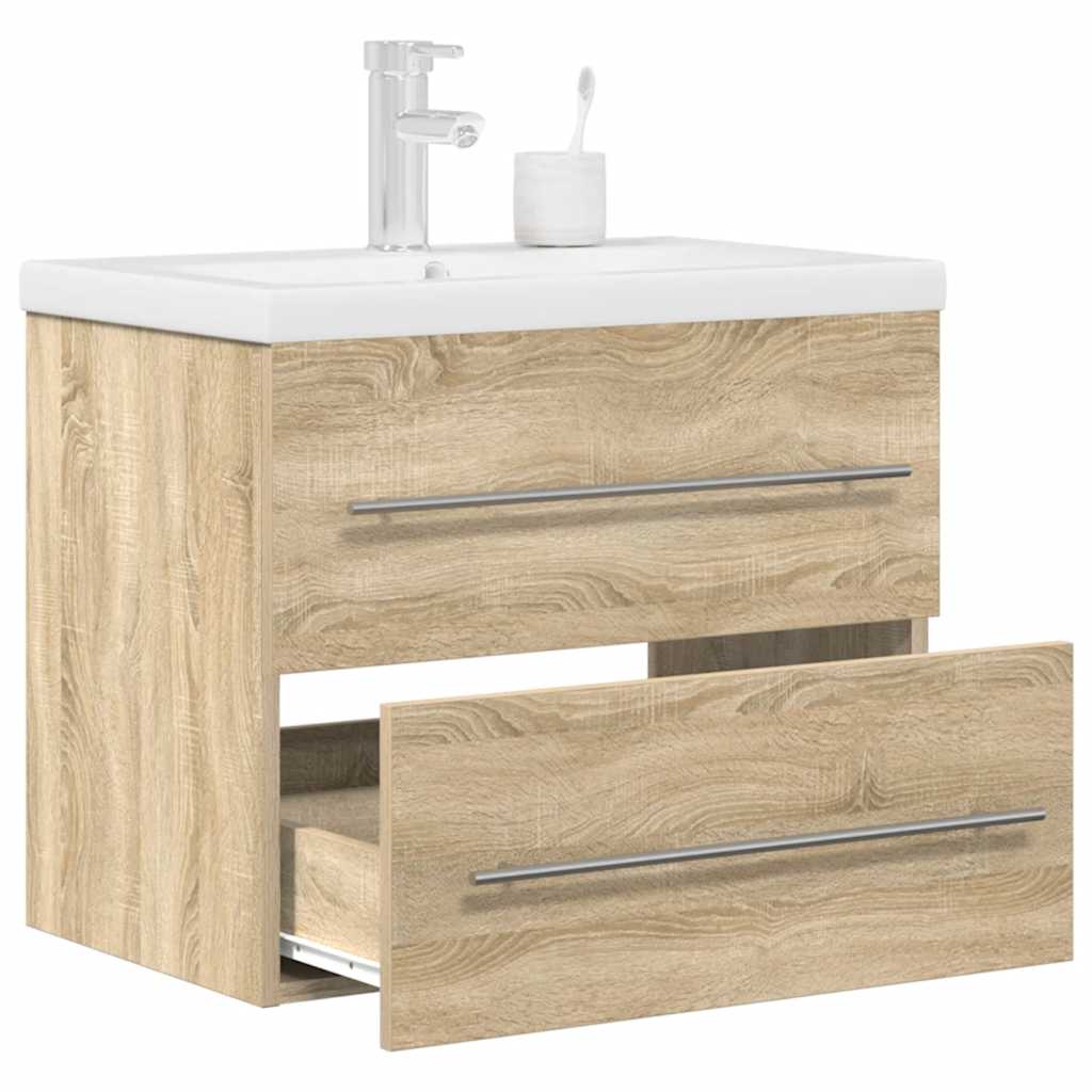 Set Mobili da Bagno 2 pz Rovere Sonoma in Legno Multistrato | homemem39