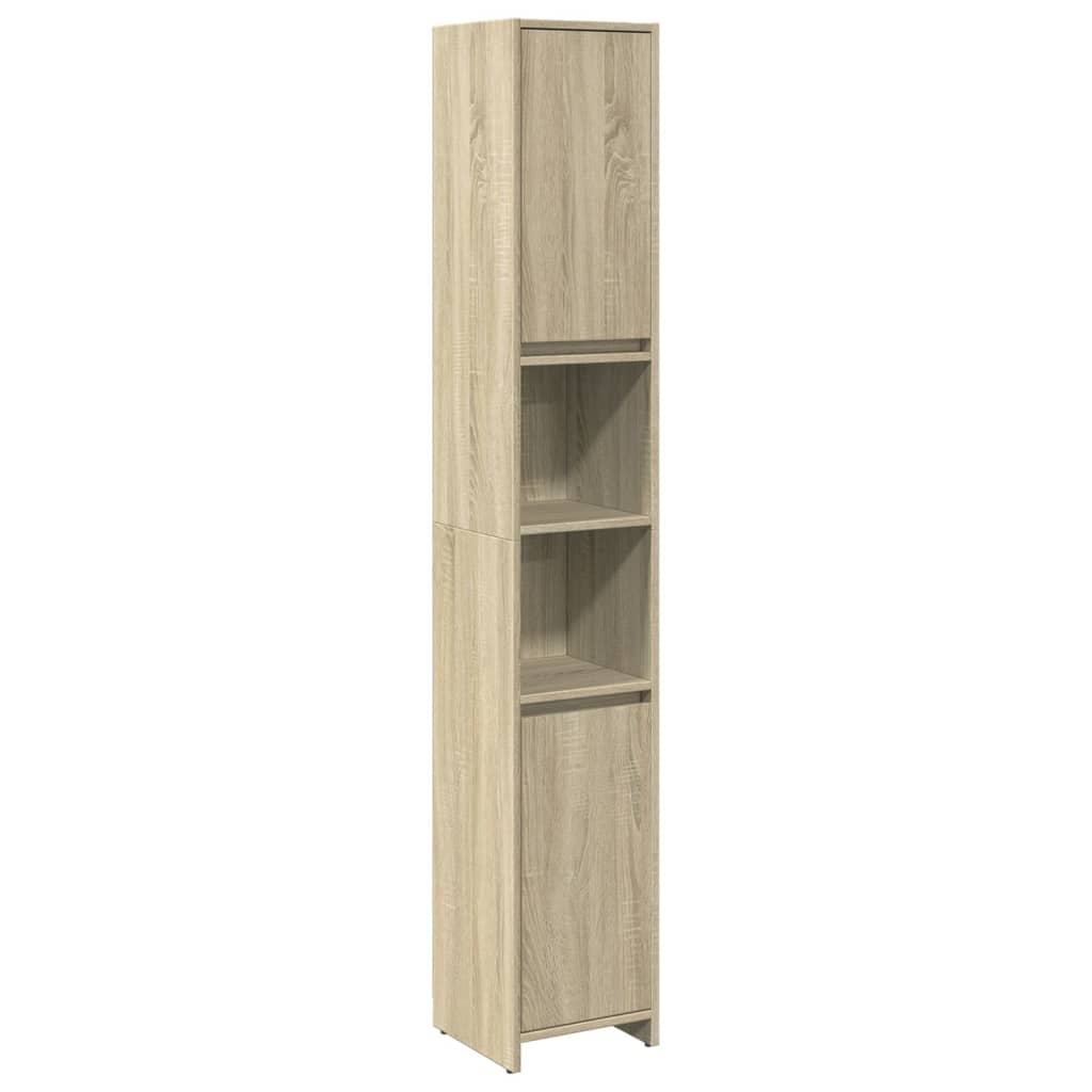 Set Mobili da Bagno 4 pz Rovere Sonoma in Legno Multistrato | homemem39