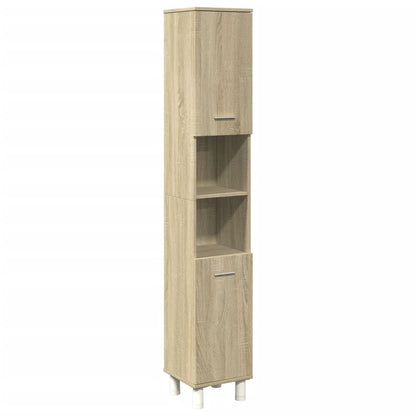 Set Mobili da Bagno 4 pz Rovere Sonoma in Legno Multistrato