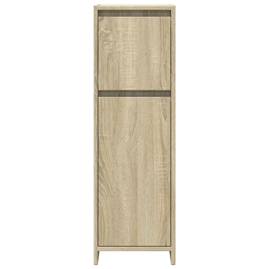 Set Mobili da Bagno 3 pz Rovere Sonoma in Legno Multistrato