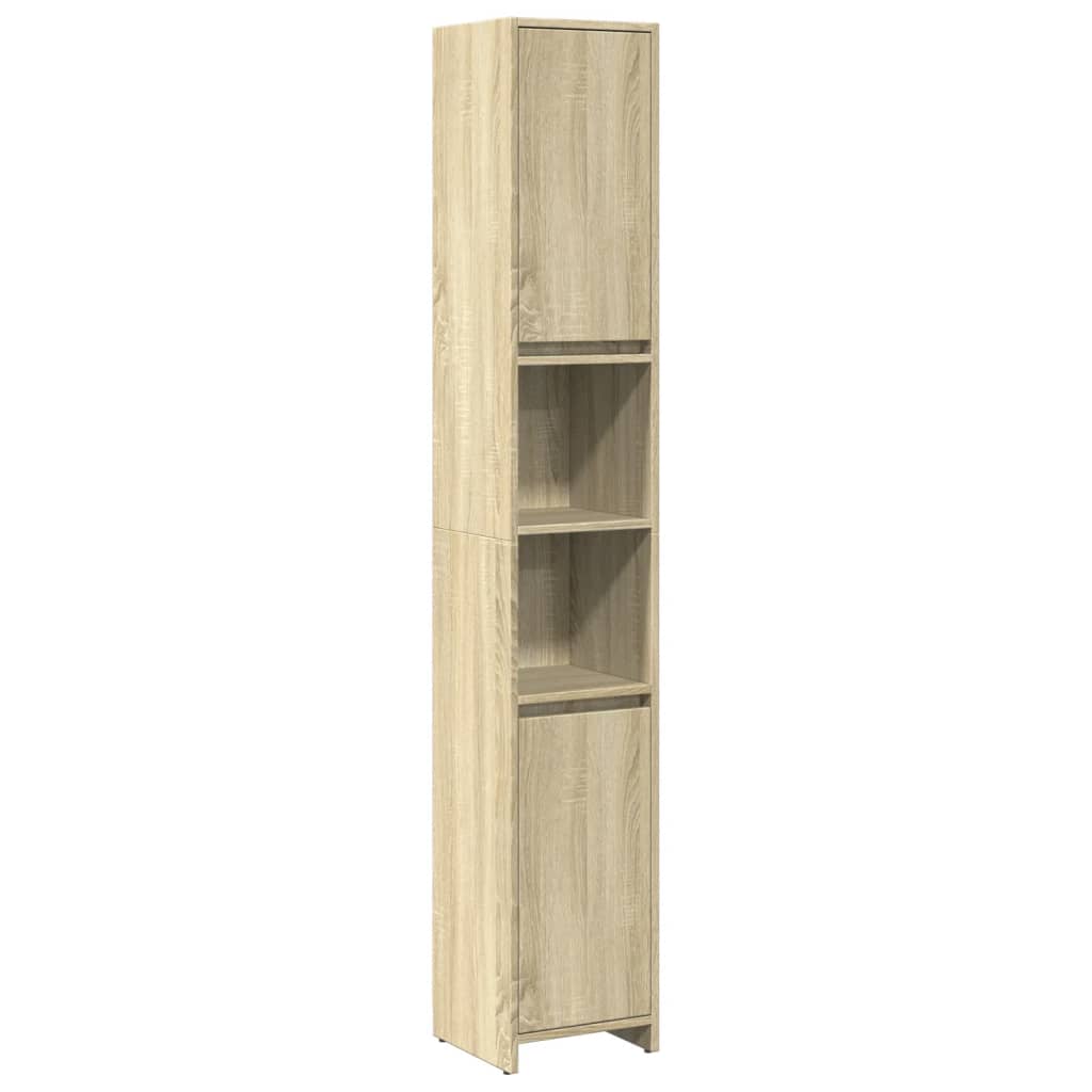 Set Mobili da Bagno 3 pz Rovere Sonoma in Legno Multistrato | homemem39