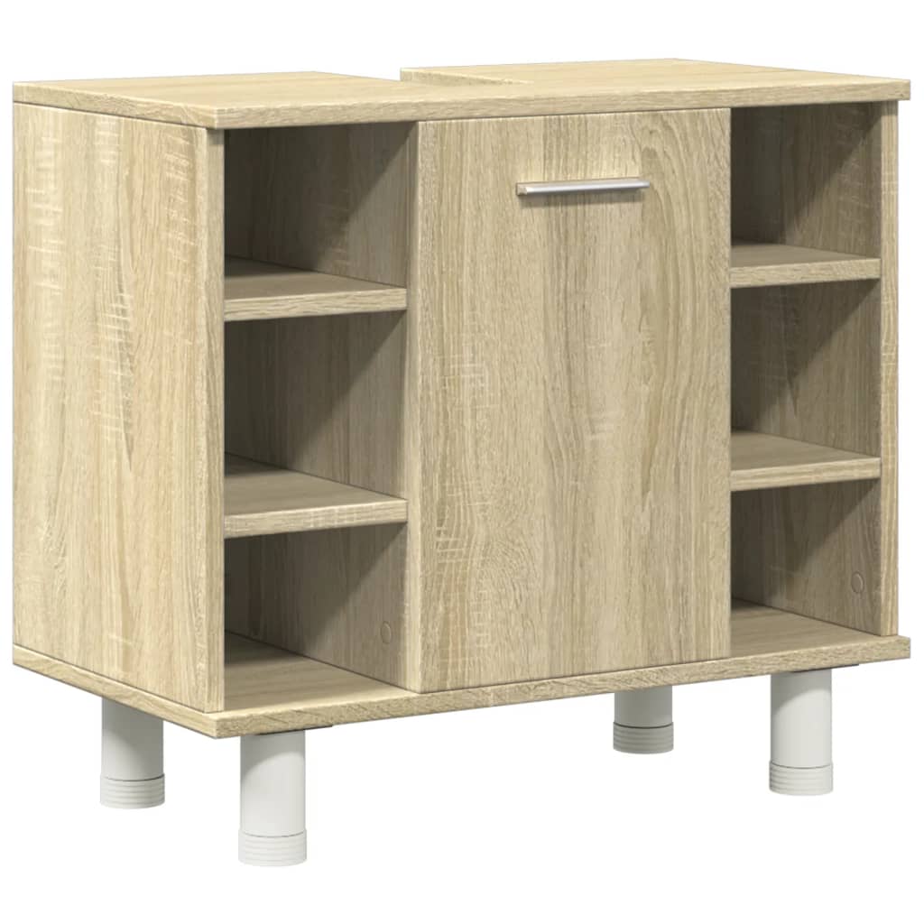 Set Mobili da Bagno 3 pz Rovere Sonoma in Legno Multistrato | homemem39