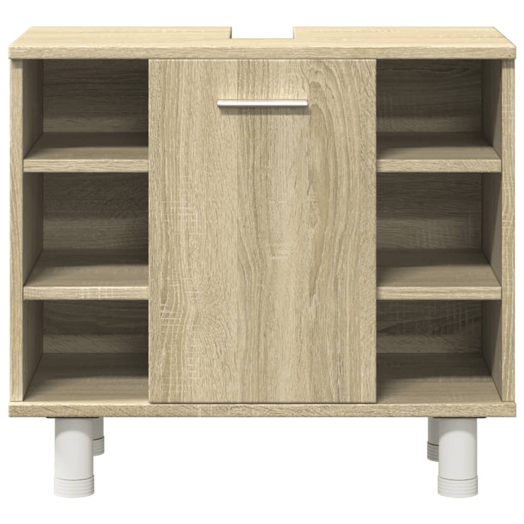 Set Mobili da Bagno 3 pz Rovere Sonoma in Legno Multistrato | homemem39