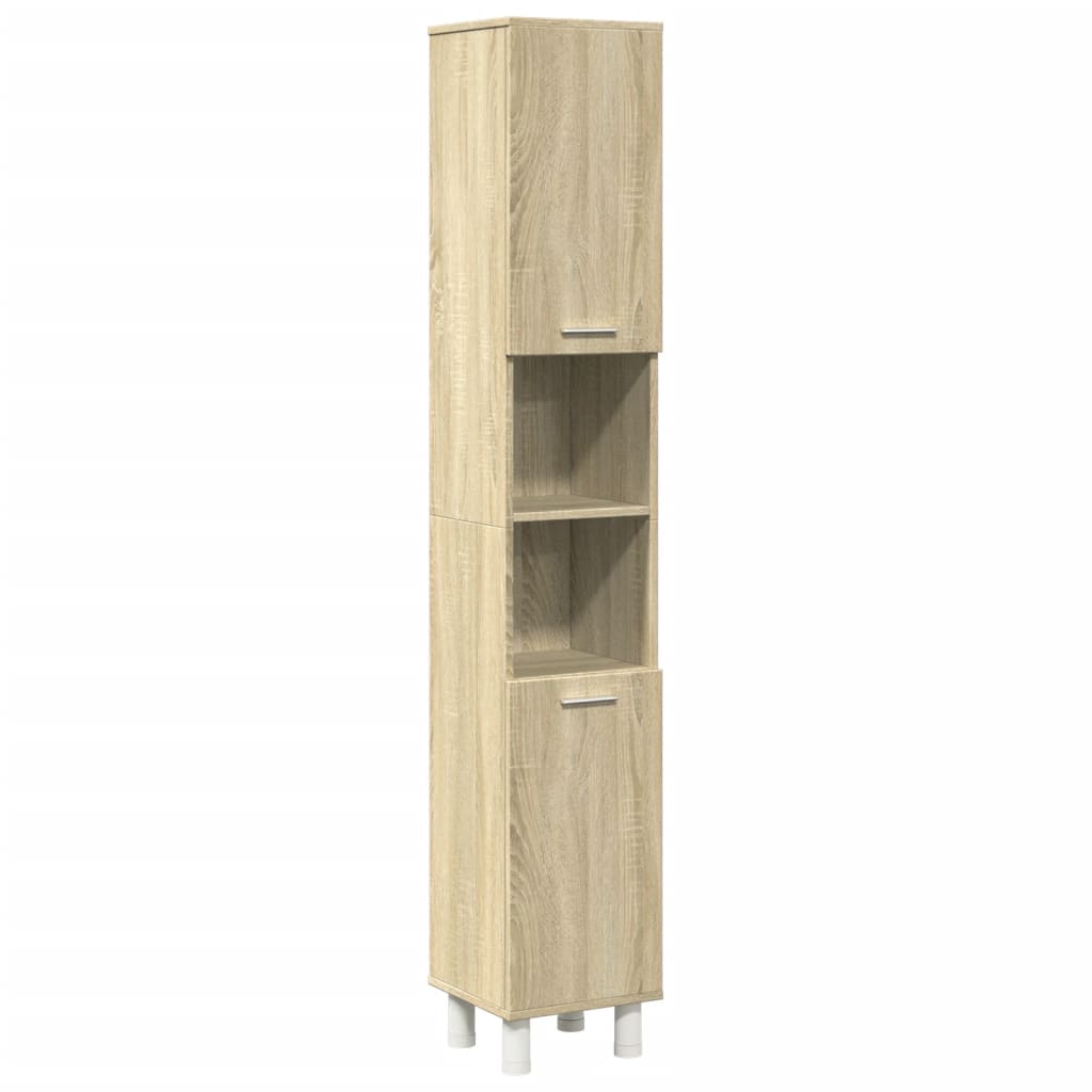 Set Mobili da Bagno 3 pz Rovere Sonoma in Legno Multistrato | homemem39
