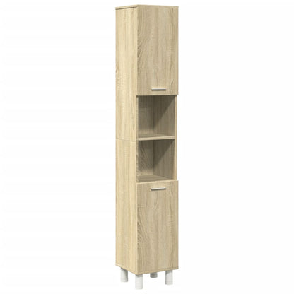 Set Mobili da Bagno 3 pz Rovere Sonoma in Legno Multistrato | homemem39