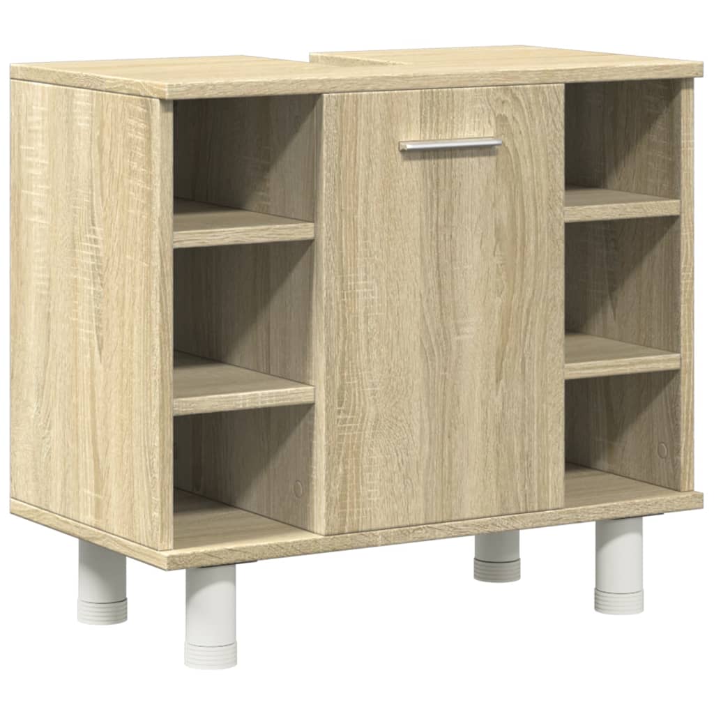 Set Mobili da Bagno 3 pz Rovere Sonoma in Legno Multistrato | homemem39