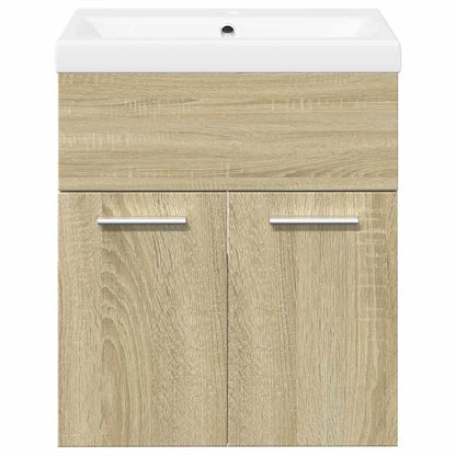 Set Mobili da Bagno 2 pz Rovere Sonoma in Legno Multistrato | homemem39