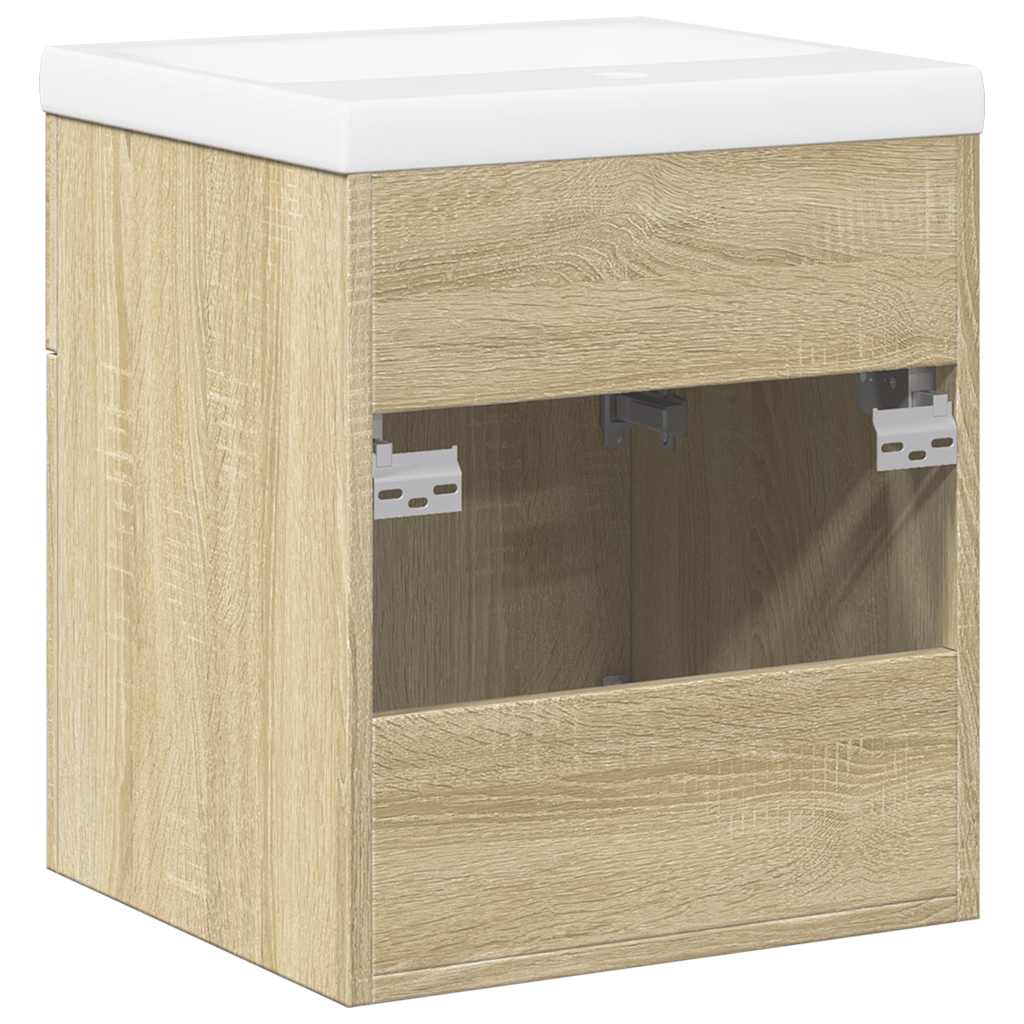 Set Mobili da Bagno 2 pz Rovere Sonoma in Legno Multistrato | homemem39