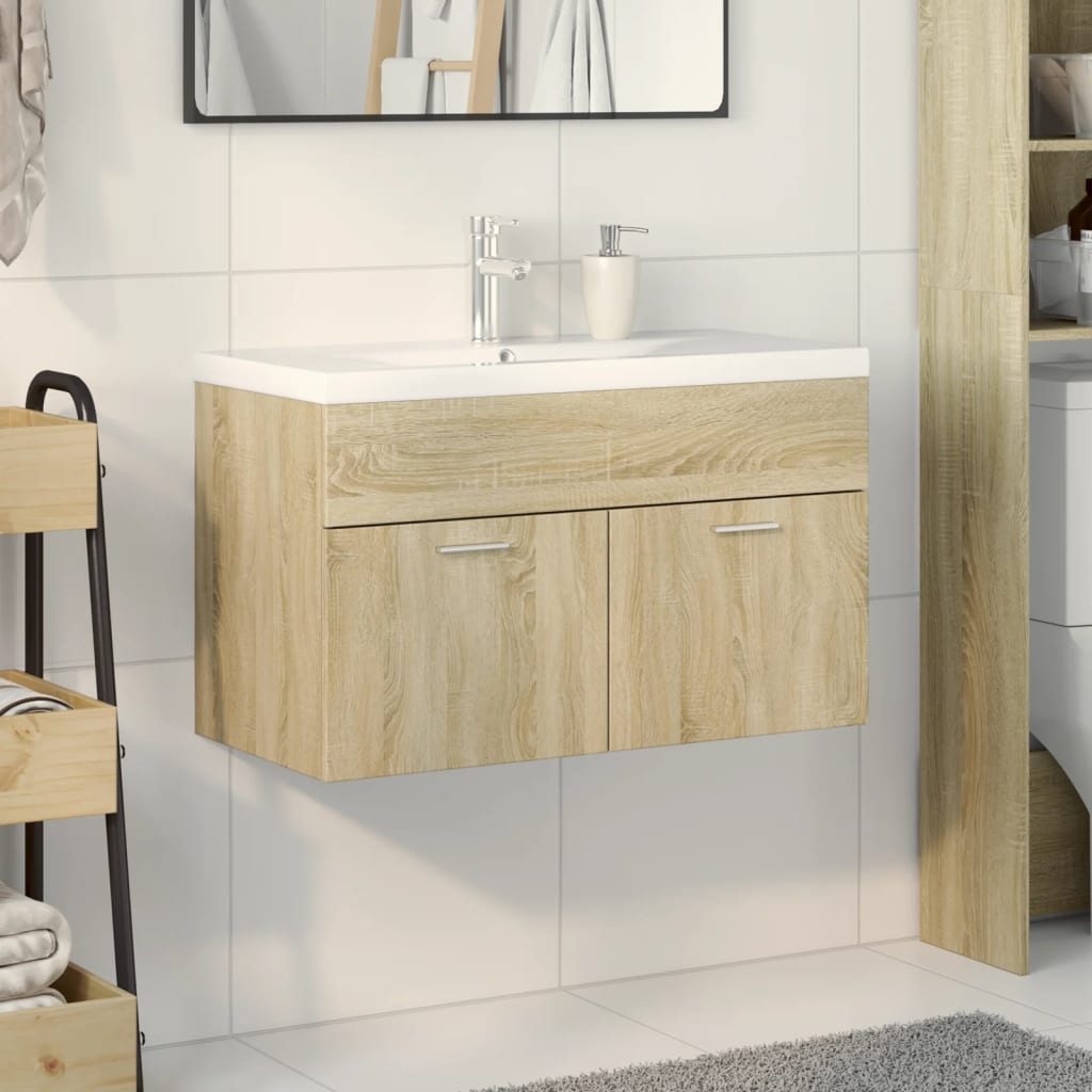 Mobile da Bagno con Lavabo Integrato Rovere Sonoma | homemem39