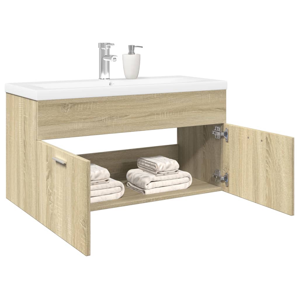Mobile da Bagno con Lavabo Integrato Rovere Sonoma | homemem39
