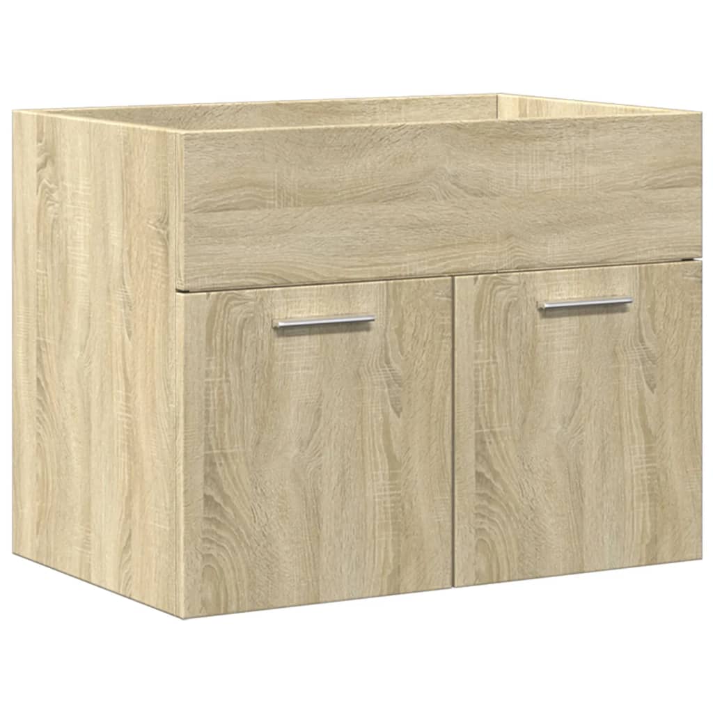Set Mobili da Bagno 3 pz Rovere Sonoma in Legno Multistrato
