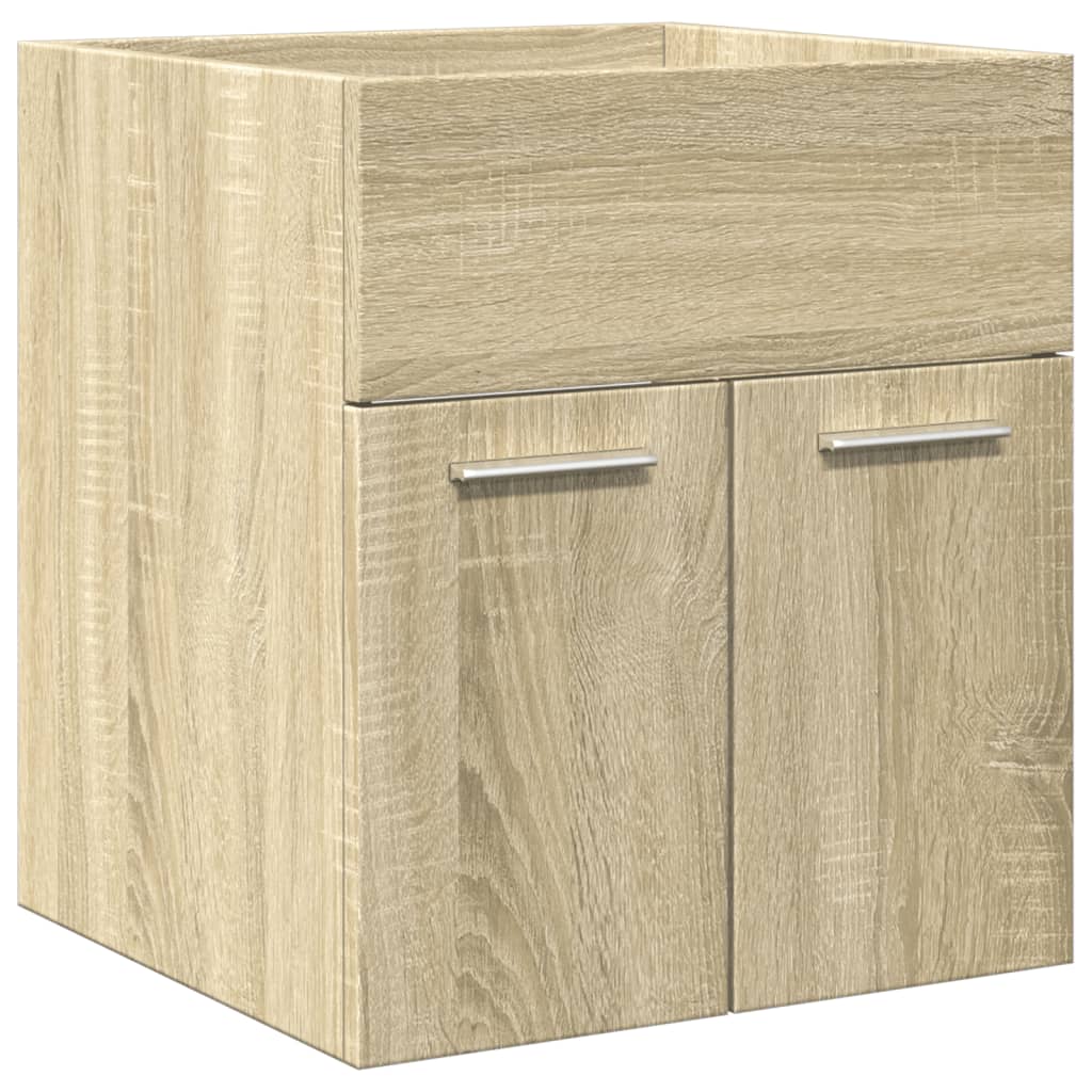 Set Mobili da Bagno 3 pz Rovere Sonoma in Legno Multistrato | homemem39