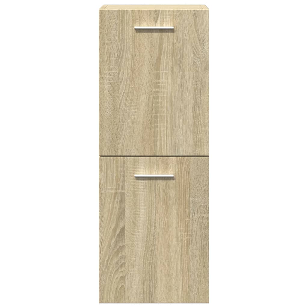 Set Mobili da Bagno 3 pz Rovere Sonoma in Legno Multistrato