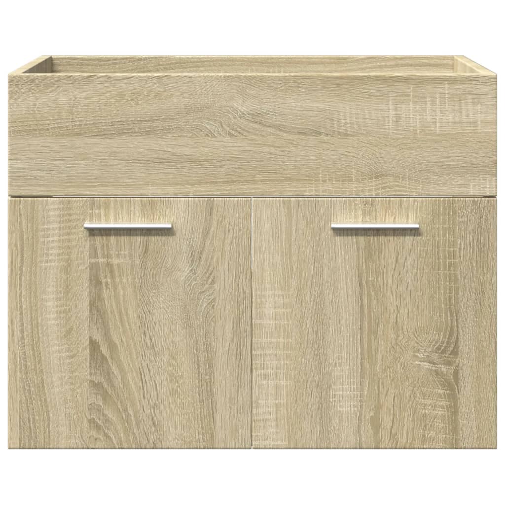 Set Mobili da Bagno 3 pz Rovere Sonoma in Legno Multistrato